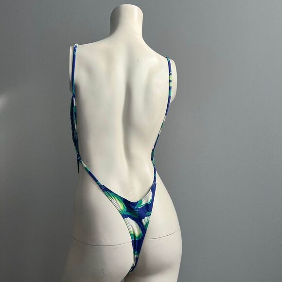 Women's Blue and Green One Piece Summer‎ Beach Wear Swimsuit Bikini Size S - Picture 2 of 3